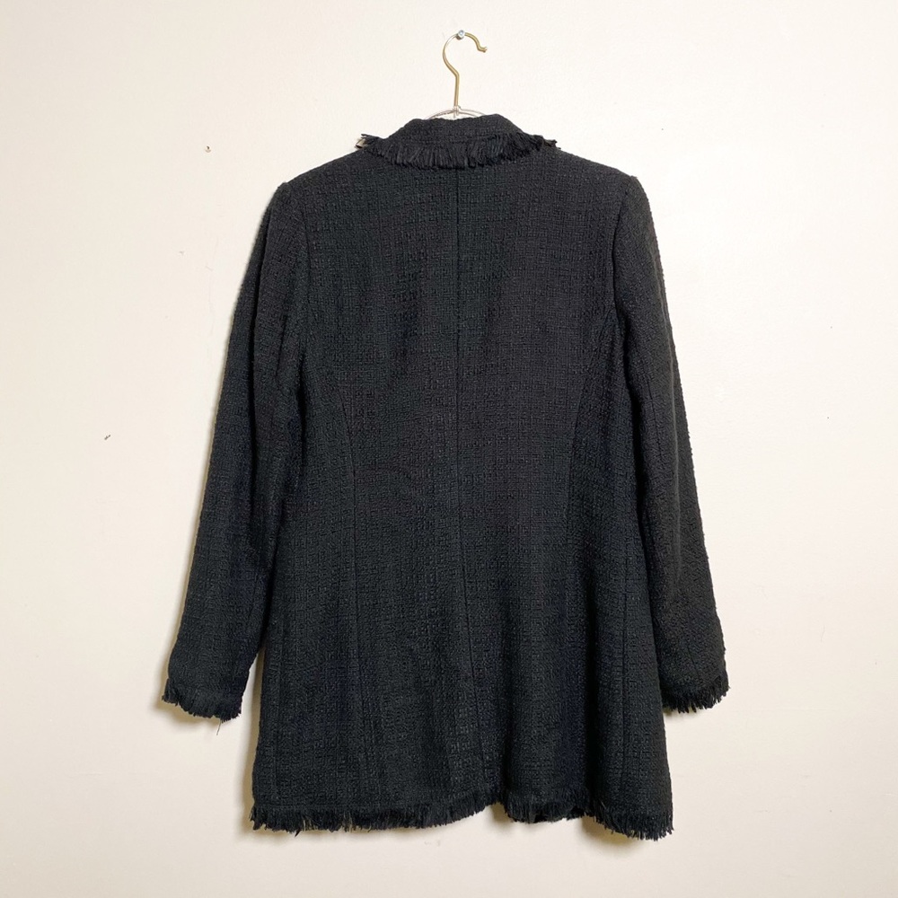 NWT Rachel Zoe Black Fringe Coat Size Medium - Picture 5 of 5